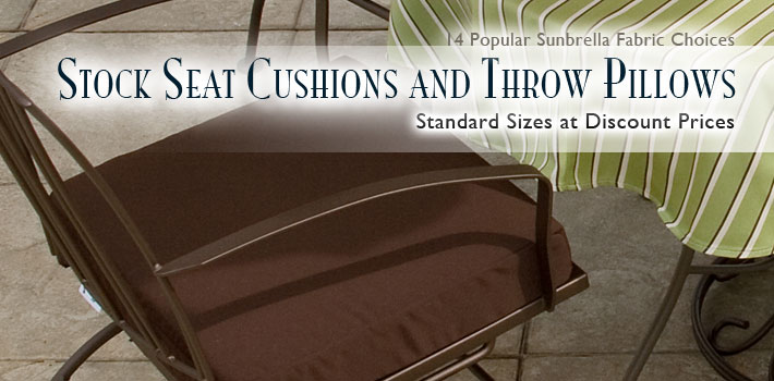 Stock Seat Cushions and Throw Pillows