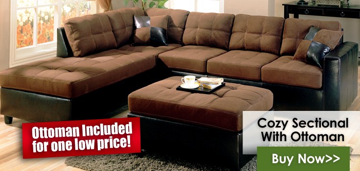 Sectional Sofa and Ottoman