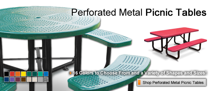 Perforated Metal Picnic Tables