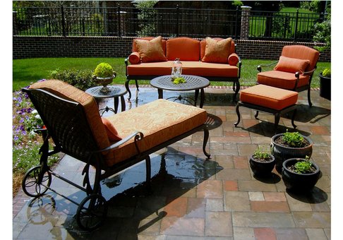 cast aluminum, furniture, chair, swivel rocker, cast aluminum furniture, ottoman, dining table, cock