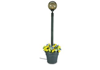 Single 12" Bronze Globe Patio Planter Lamp