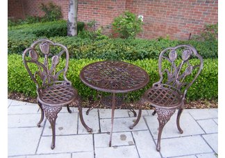 Tulip Bistro Set Antique Bronze