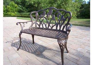 Tulip Loveseat Bench Antique Bronze