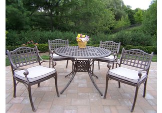 Elite 5pc Dining Set Antique Bronze