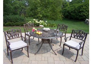 Capitol 48 Inch Tulip Dining Set with Cushions