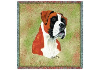 Boxer Square Throw Blanket