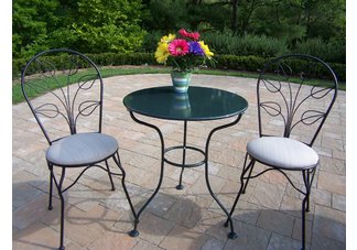 Leaf 3pc Bistro Set Black