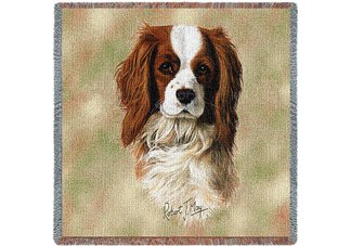 Cavalier King Charles Spaniel Square Throw Blanket