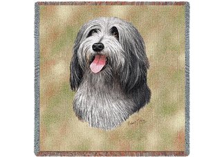 Bearded Collie Square Throw Blanket