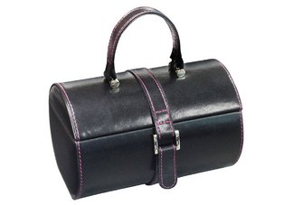 Faux Black Leather Jewelry Case
