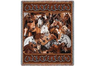 Bridled Horses Throw
