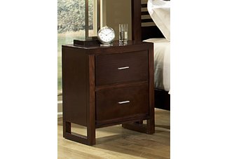 Paula Pine Solids/Venners Cherry Finish 2-Drawer Night Stand