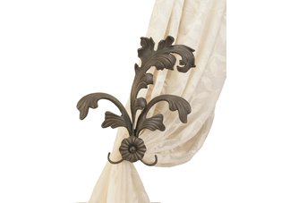 Casa Artistica Extended Leaf Forged Metal Tiebacks20