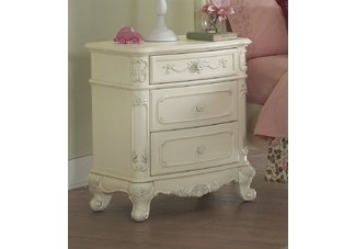 Princess White 3 Drawer Night Stand