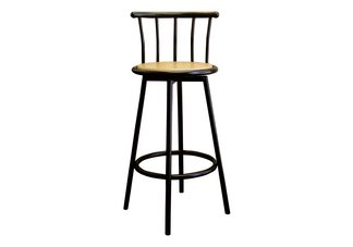 Set of 2 Swivel Barstools - Black