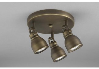 3 light flush mount with bronze finish