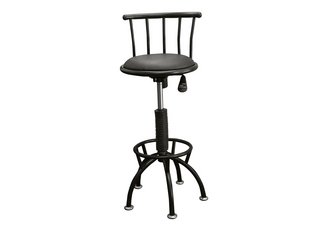 Adj-Height Swivel Barstool - Black