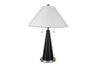 Metal Table Lamp - Black/Silvertone