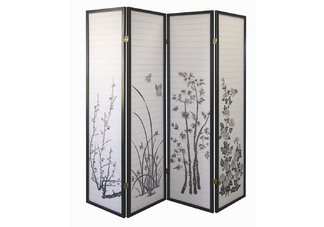 4-Panel Room Divider - Floral