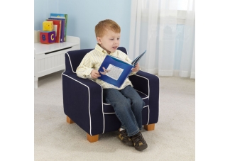 Laguna Chair in Navy with White Piping