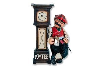 Drinking Golfer with Working Grandfather Clock