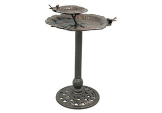 Antique Brass 2 Tier Lily Pad Birdbath