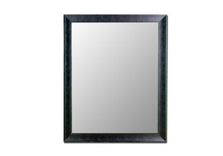 Black Executive Leather Wall Mirror