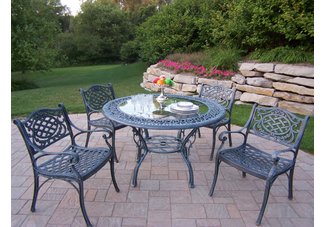 Mississippi Glass Top 5pc Dining Set