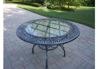 Mississippi 48 Inch Glass Top Dining Table Antique Pewter