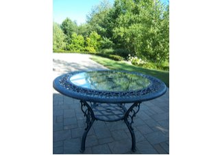 Mississippi 48 Inch Glass Top Dining Table Verdi Grey