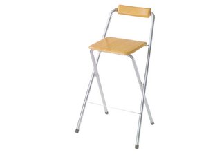 Set of 2 Folding Bar Chairs - Silvertone