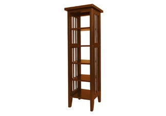 Mission Inspired Media Storage Tower with a Cherry Finish