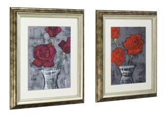 Set of Charcoal floral Prints