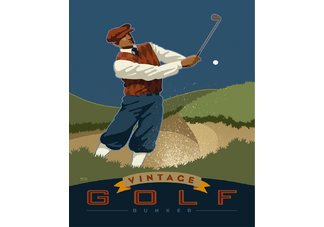 Vintage Golf Bunker Artwork