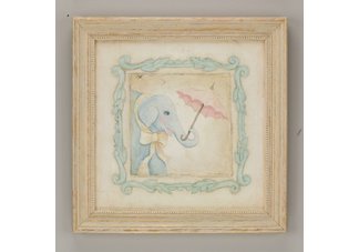 Emily" Vintage Animals on Parade Series print framed