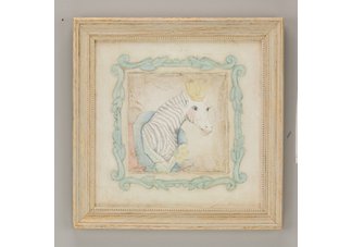Zoe" Vintage Animals on Parade Series print framed