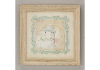 Louise" Vintage Animals on Parade Series print framed