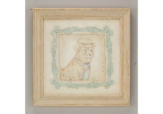 Jacques" Vintage Animals on Parade Series print framed