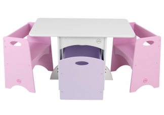 Table with Pastel Benches