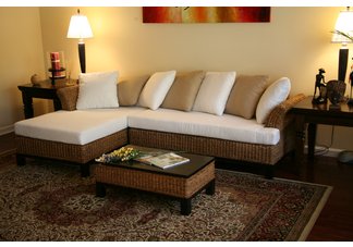 Punta Gorda Natural Rattan Sectional
