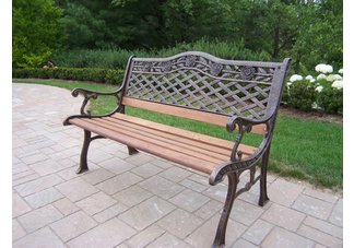 Tea Rose Bench Antique Bronze