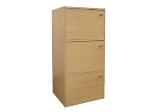 3-Level Bookshelf with Doors