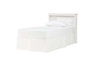 Miami Glacier White Twin Bookcase Headboard
