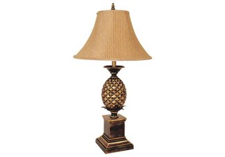 Pineapple Table Lamp - Antique Gold