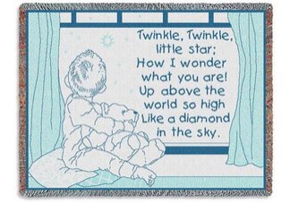 Twinkle Twinkle Blue Nursery Rhyme Throw