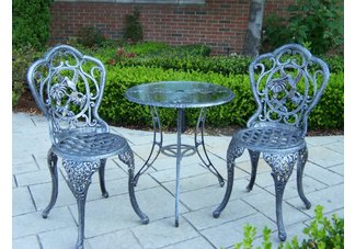 Hummingbird 3pc Bistro Set Verdi Grey