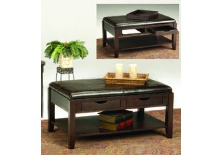 Frisco Bay Ottoman Table with Bi-Cast Leather