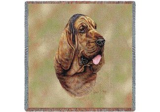 Bloodhound Square Throw Blanket