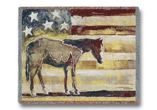 Horse Red/White/Blue Throw