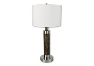 Cylinder Table Lamp - Walnut finish